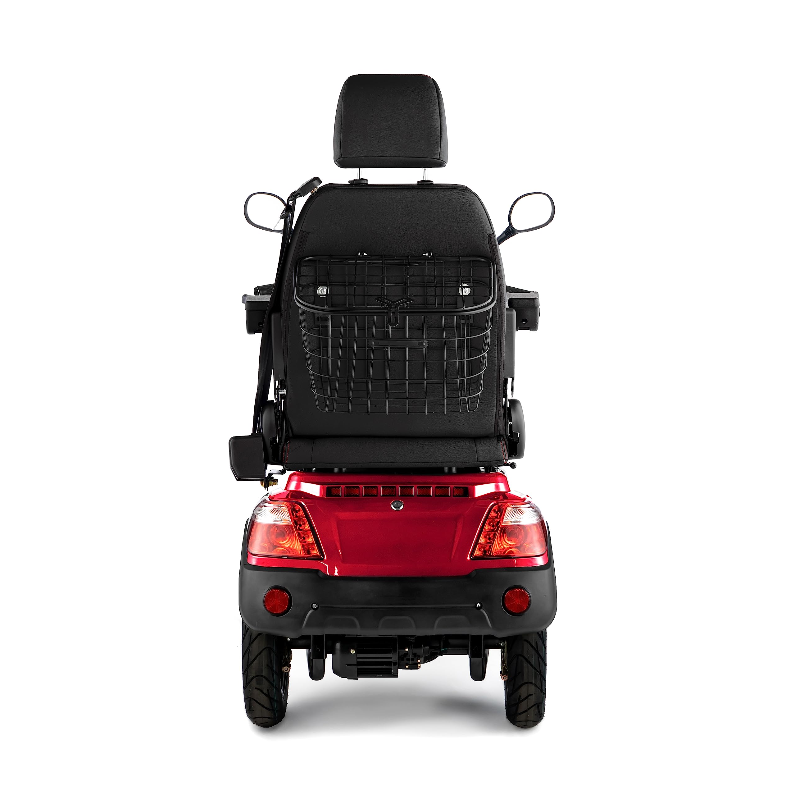 VELECO MÁS RÁPIDO con asiento de capitán ajustable El mejor dispositivo de movilidad Ayuda para discapacitados completamente ensamblada con batería de plomo-ácido (Rojo)