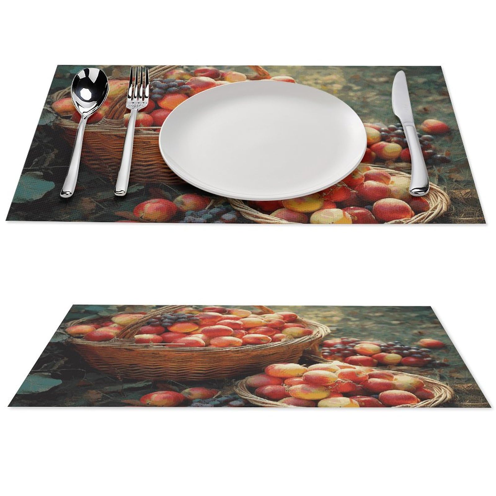 Set de table de salle à manger Fruit Harvest vinyle tissé durable