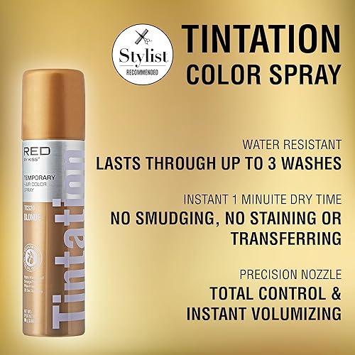 Miniatura 10 de Kiss Tinte en aerosol corrector gris, tinte temporal para el cabello, spray de retoque de raíz, tinte para el cabello, tamaño grande, 6 onzas