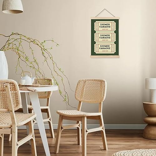Miniatura 6 de Nipil Decoración de póster de karaoke, estilo retro, retro, moderno, verde, para decoración de pared de baño, Navidad, decoración de pared para el