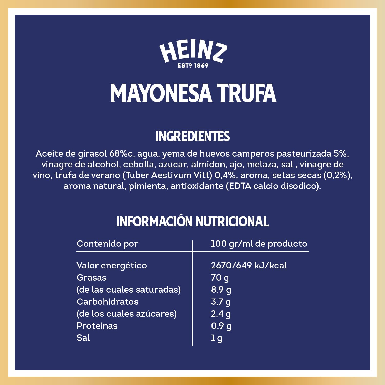 Heinz Salsa Mayonesa Trufada Bocabajo 220ml
