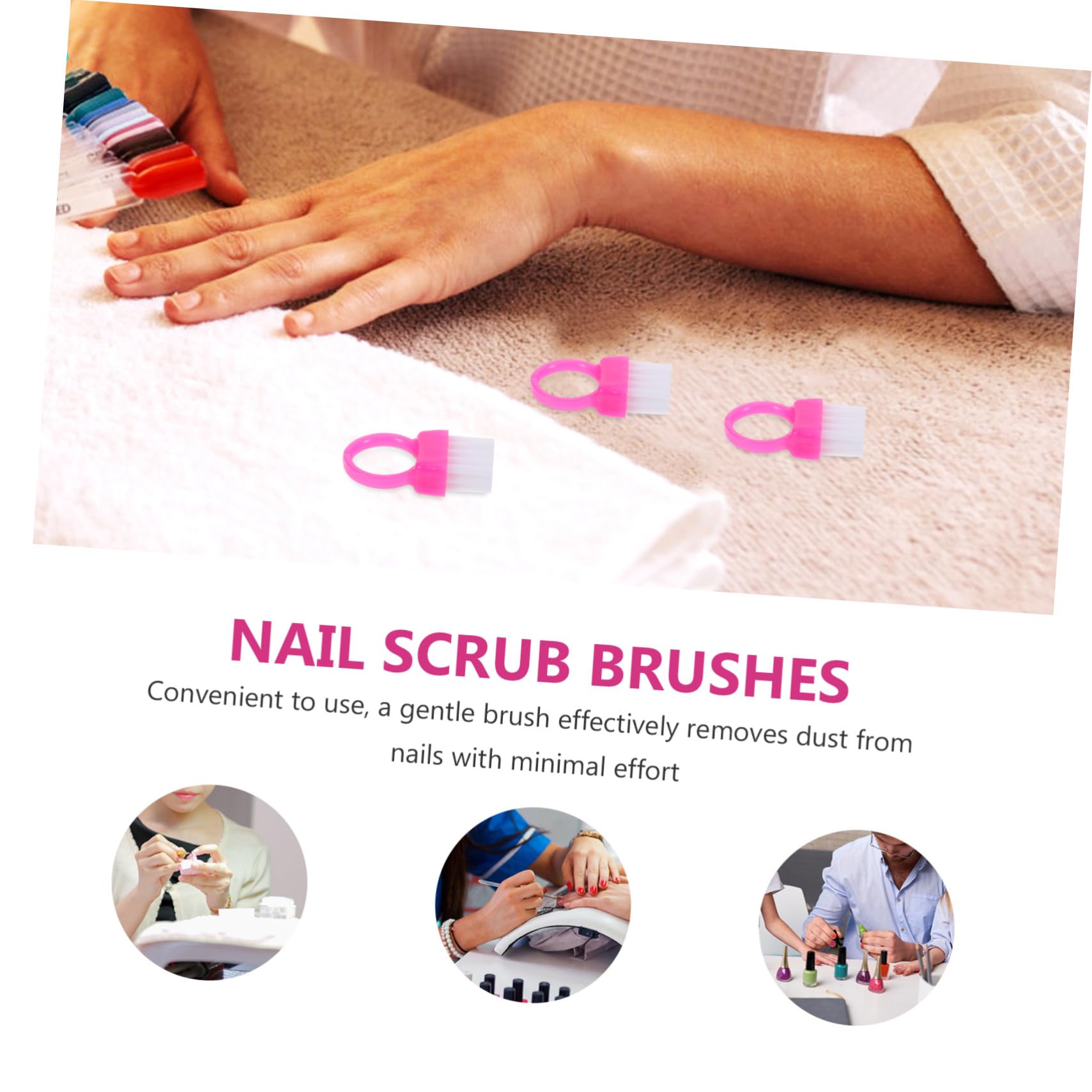 100 pezzi Spazzole per Pulizia Unghie in Plastica Spazzole Rigide per e Manicure Piccole e Portatili Design Ergonomico per Uomo e Donna Strumento Multifunzionale per Casa e