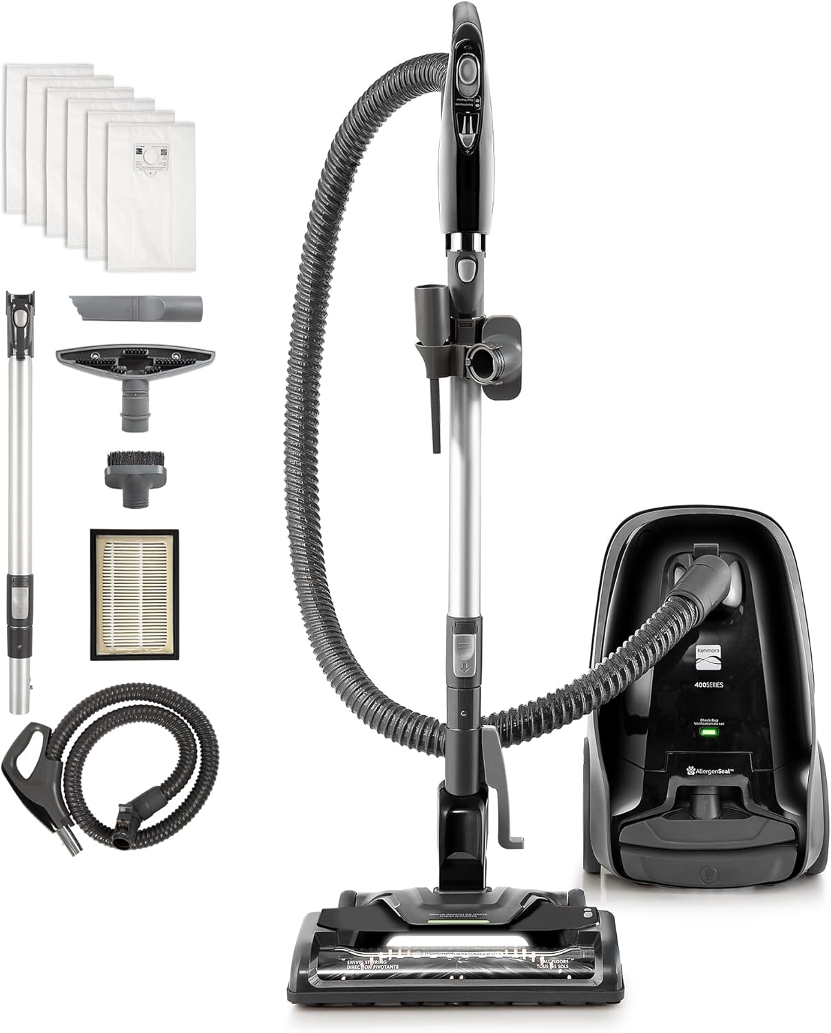 Kenmore Pet Friendly Lightweight Bagged Canister Vacuum Cleaner with Extended Telescoping Wand, HEPA, 2 Motors, Retractable Cord, and 4 Cleaning Tools, Blue - imagen 2