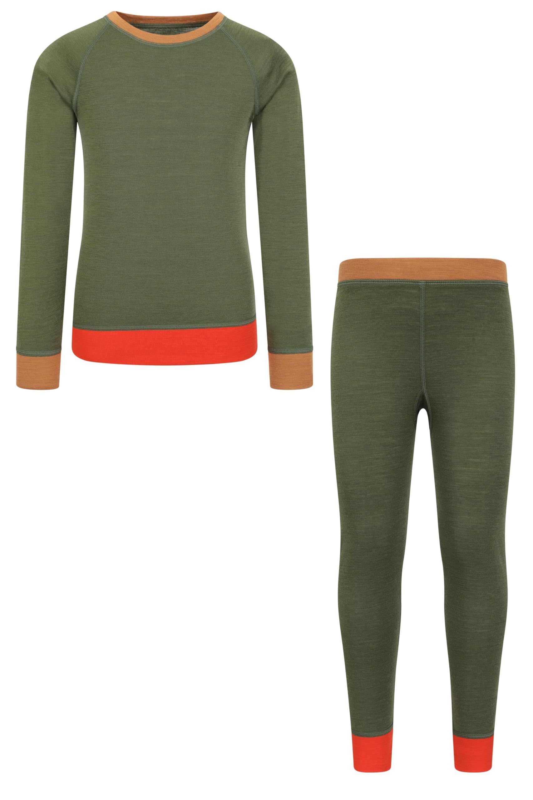 Mountain Warehouse Kinder Merino Colour Block Set - leicht, atmungsaktiv und feuchtigkeitsableitend für Jungen und Mädchen - ideal für Frühling, Sommer, Reisen, Camping