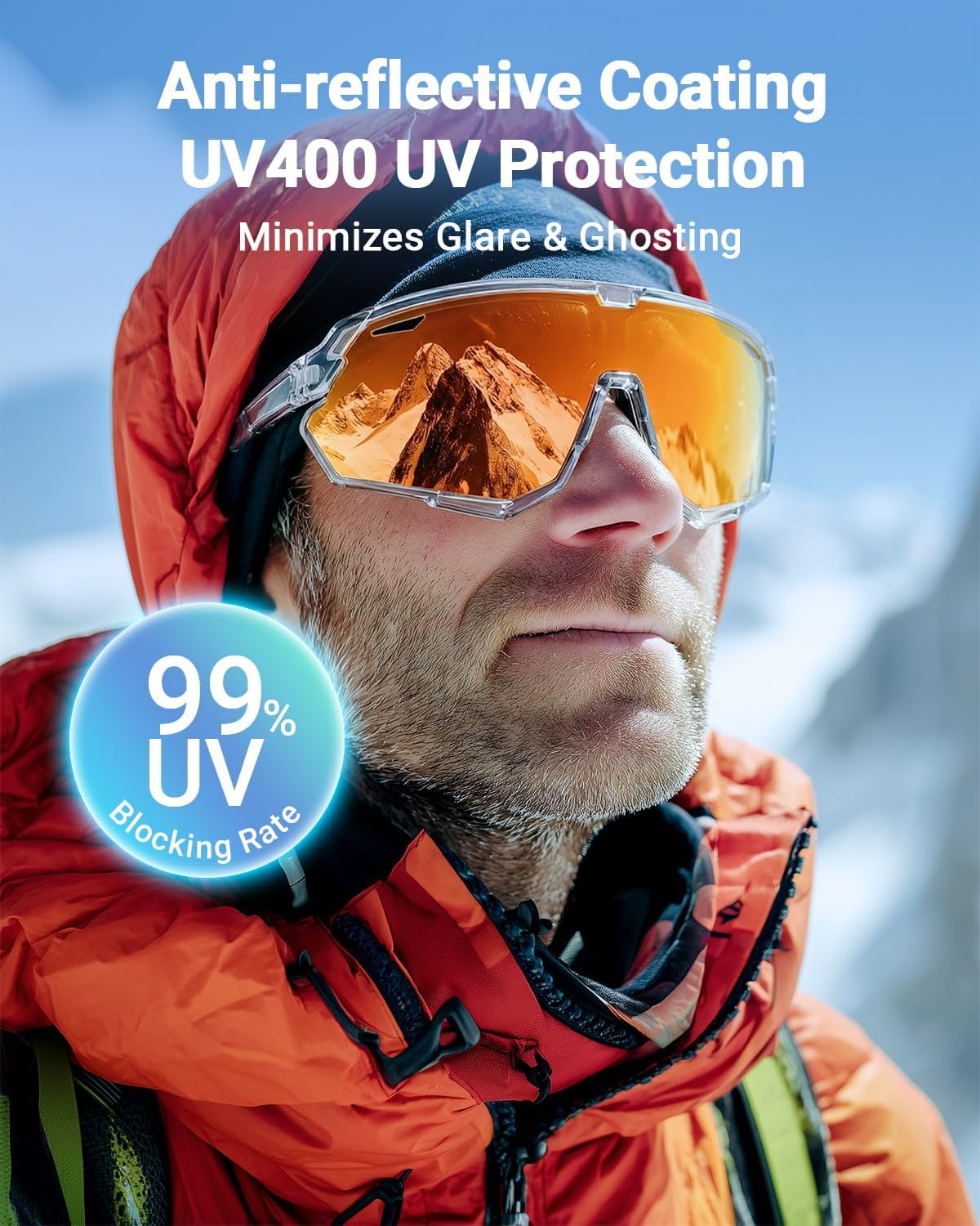 Meeloog 26g Polarized Sports Sunglasses for Men Women with 3 Lens - UV400 Sun Glasses for Running Cycling Baseball Fishing - Image 2