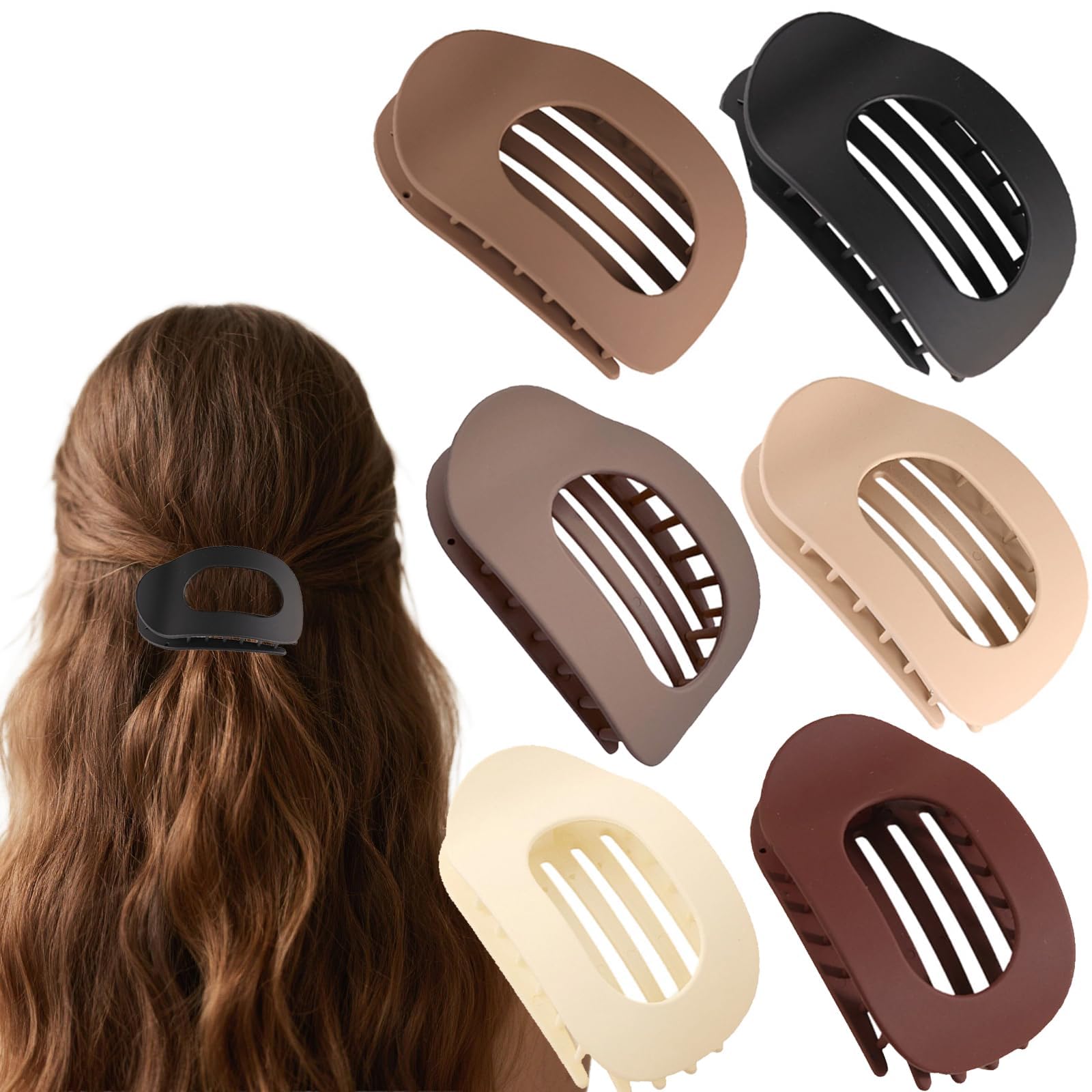 Moerstar 6 Pezzi Fermaglio Capelli Donna, Pinze Ovali per Capelli Eleganti Mollette Capelli Piatte, Fermacapelli Donna per Capelli Spessi e Sottili