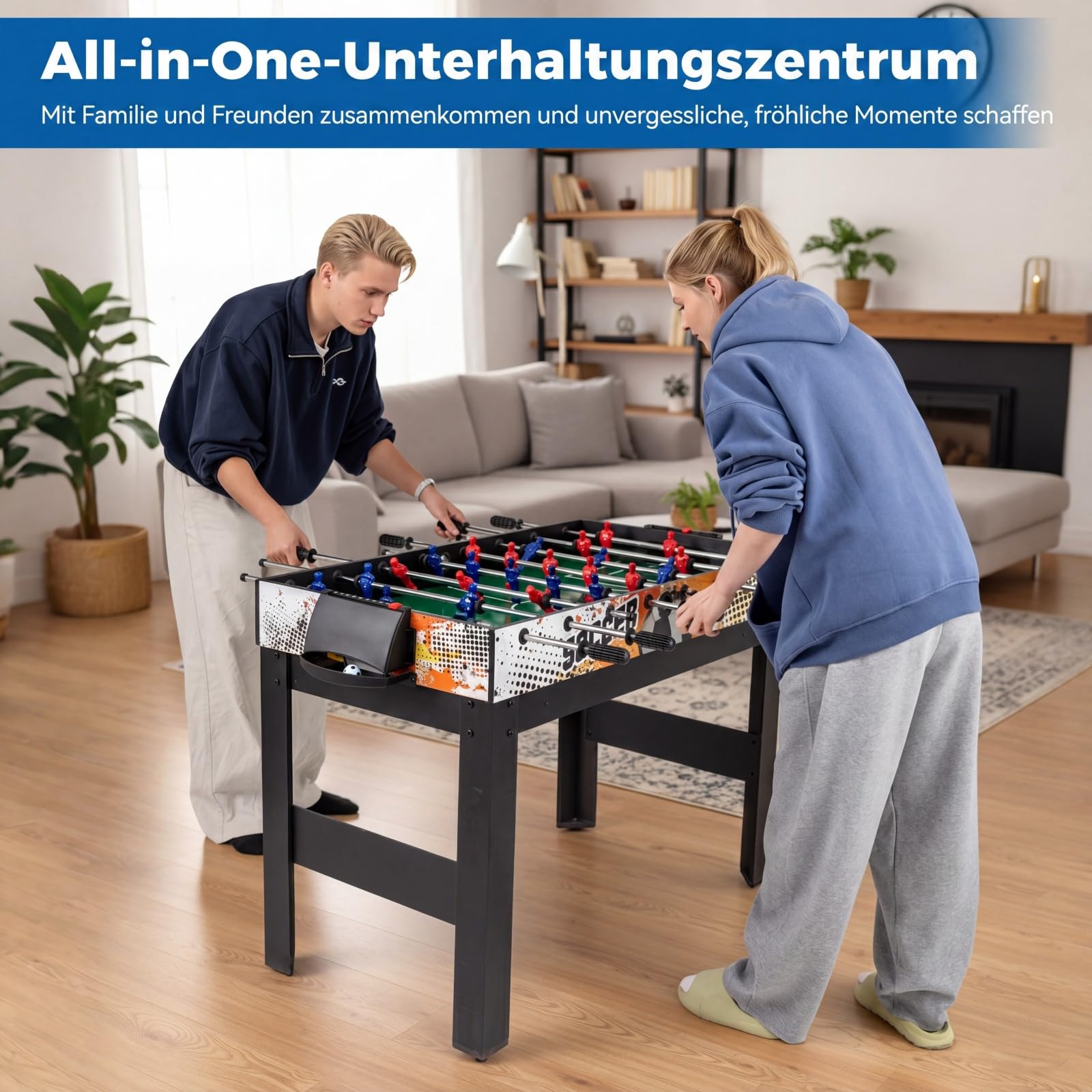 COSTWAY Zestaw stołowy 14 w 1, wielofunkcyjny, z piłkarzykami, hokejem, bilardem, tenisem stołowym, kręgielnim, shuffleboardem, szachami, kobietami i backgammonami, stół kombi dla dzieci i dorosłych