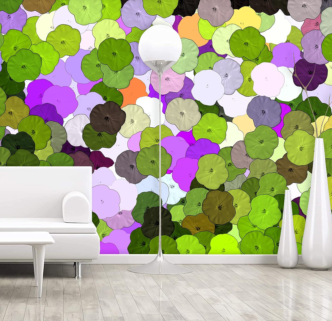 Guru Production Multi Colour Circle Pattern Vinyl Peel and Stick Self Adhesive Wallpaper (243cmX40cm) (16X96 inch = 4 Rolls)