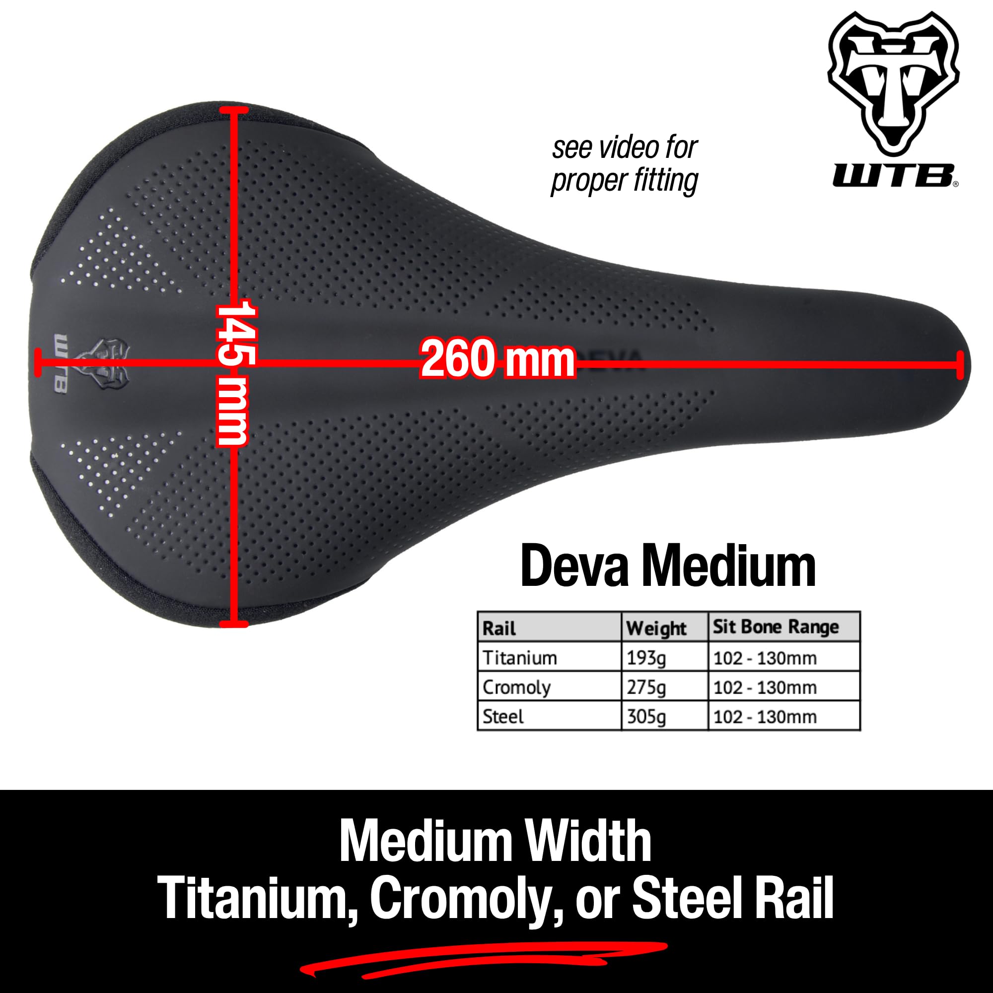 Amazon | WTB Deva ミディアムクロモリー ブラックサドル | WTB | サドル