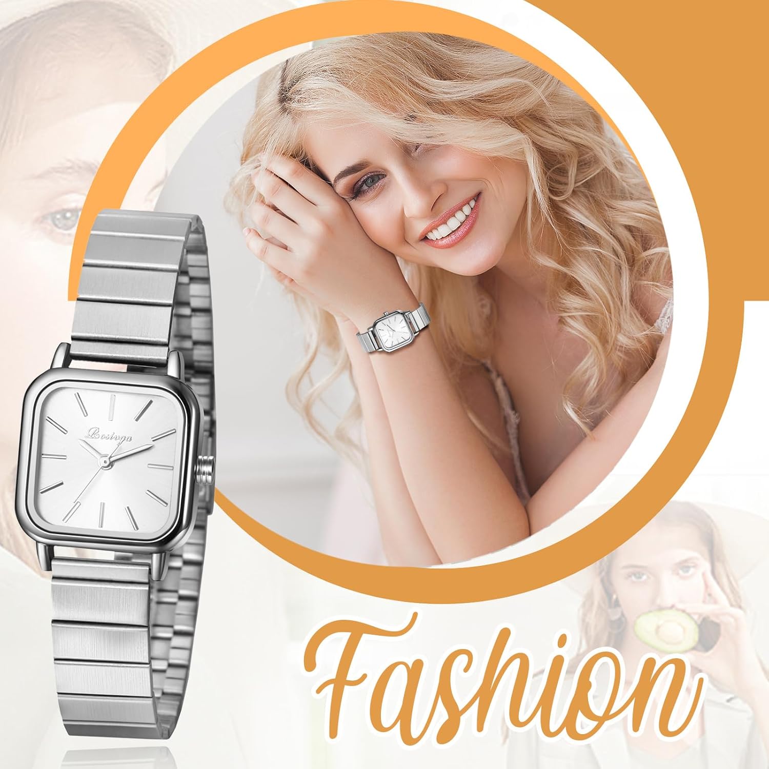 Avaner Women's Square Bracelet Watches: Stainless Steel Strap Analog Quartz Simple Design Elegant Wrist Watches - Image 5