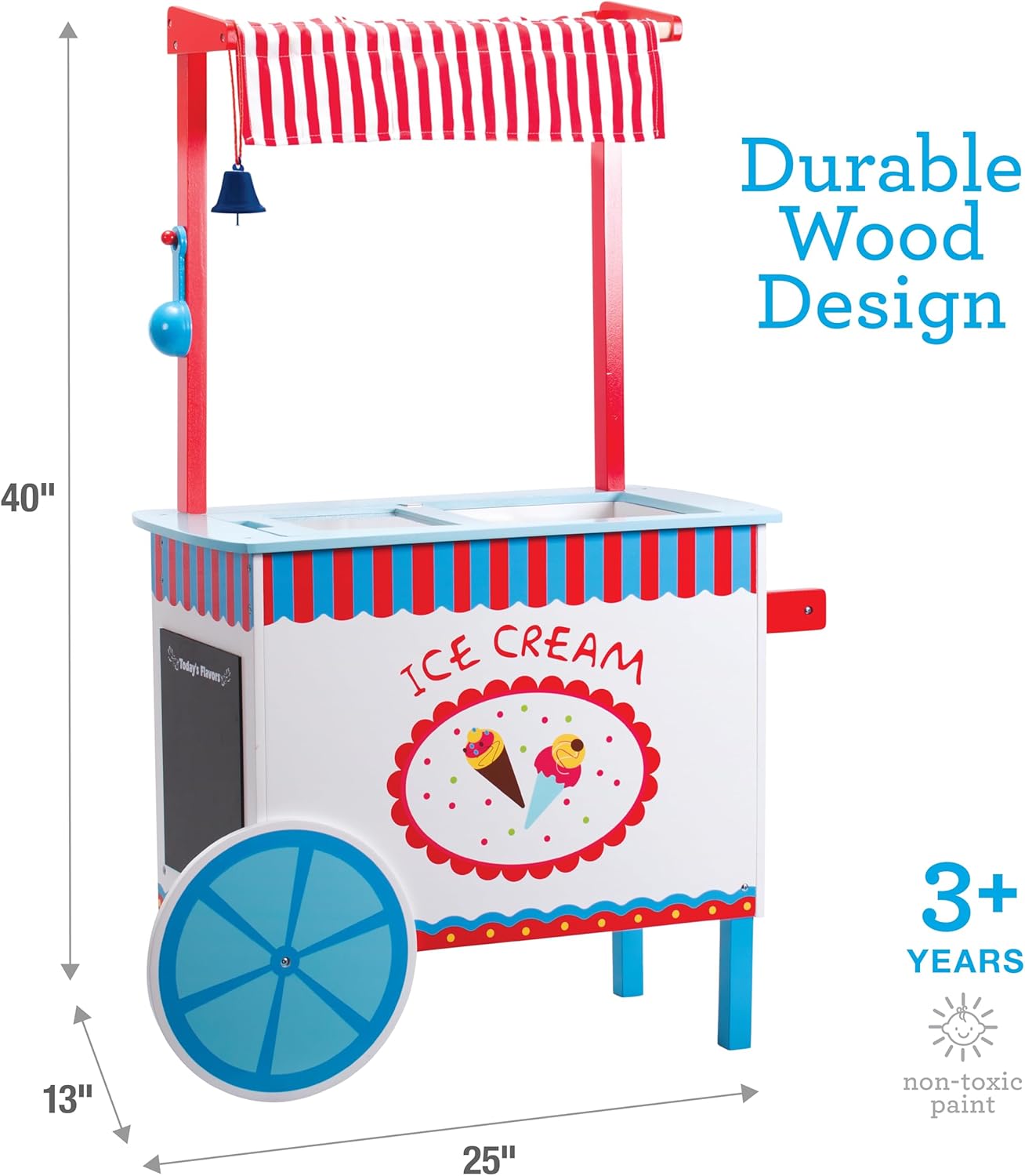 Premium Wooden Ice Cream Cart 33 Pc Realistic Toy Taiwan Ubuy