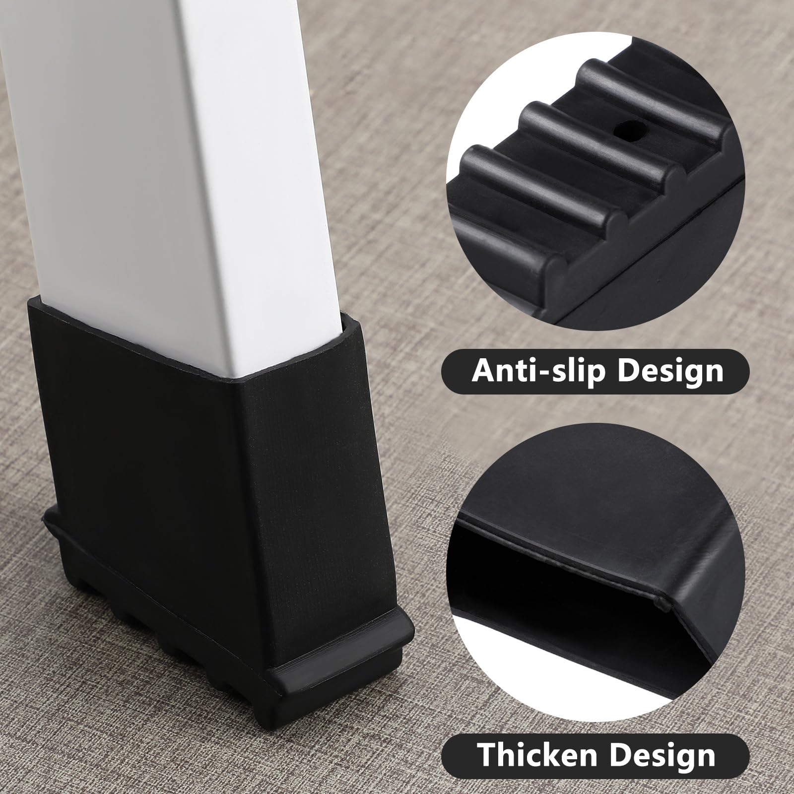 DOITOOL Anti-Slip Step Ladder Foot Mat 4Pcs Herringbone Rubber Feet Cover Replacement for Ladder Legs Accessories Durable Wear-Resistant Safety Pads - Image 4