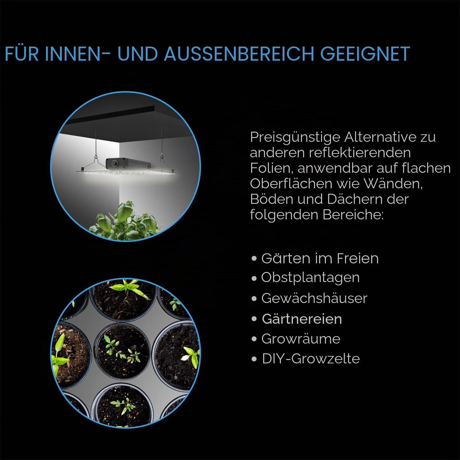 AC Infinity Mylarfolie 1,2 x 30,5 m Reflektierende PET-Folie 0,05 mm reißfest dampfbremsend