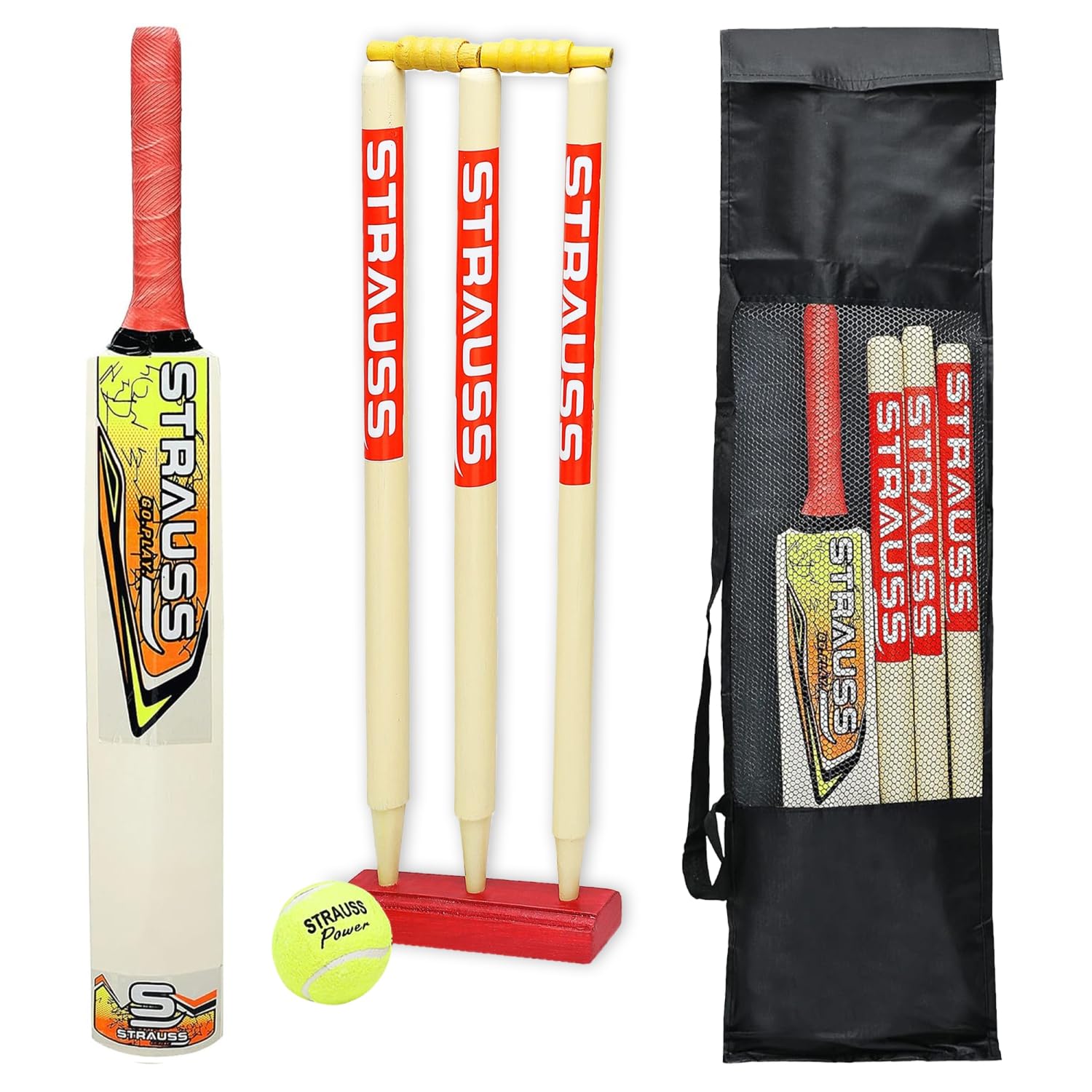 Strauss Cricket Kit | Popular Willow Cricket Bat with 3 Stumps +Holder +Ball, and Carry Bag| Complete Set for Beginners and Training |Cricket Kit for Kids and Juniors | Size 2 (B097YN16J7) Amazon Price History, Amazon Price Tracker
