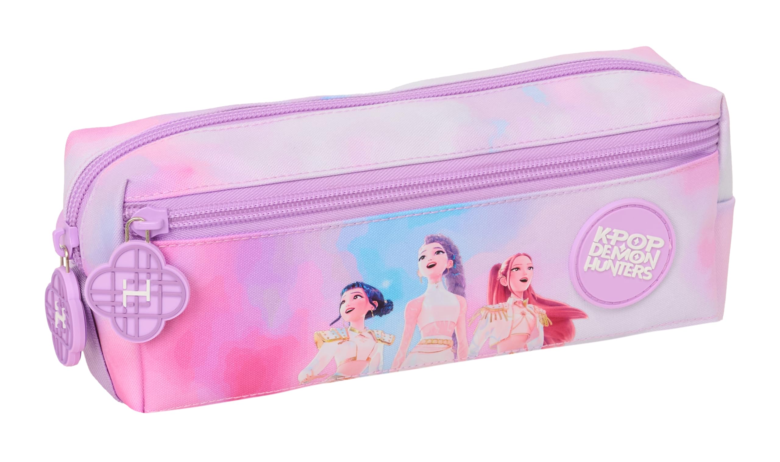 K-POP Demon Hunters – ARTIST – Triple Small Pencil Case, Children's Case, Ideal for School Ages, Comfortable and Versatile, Resistance, 22 x 6 x 8.5 cm