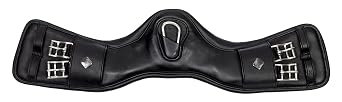 LeMieux Gel-Tek Anatomic Mono Girth in Black with Gel Impregnated Pockets - Contoured Shape & Ultra Soft Oiled Leather - 75 cm