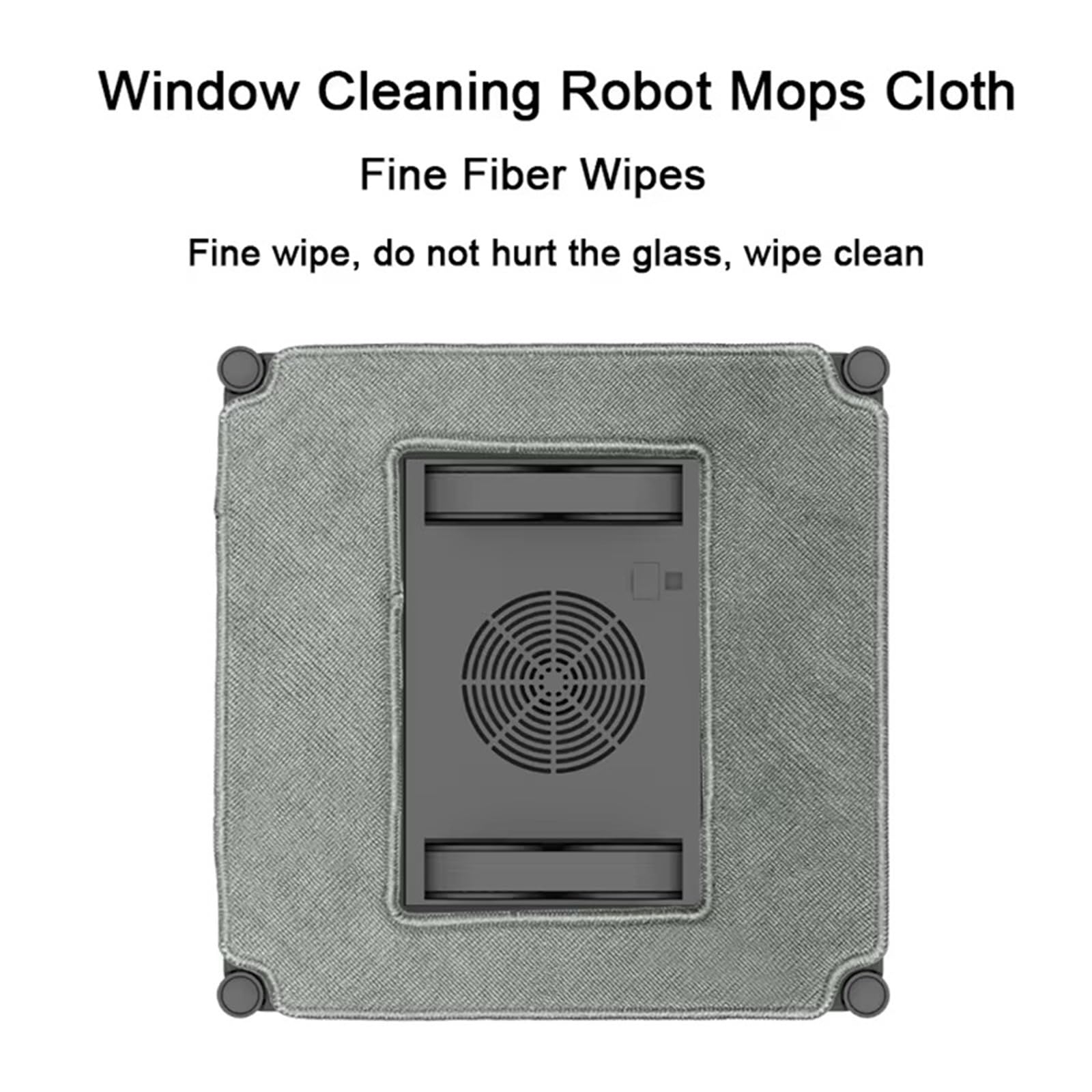 Fensterputzroboter-Tuch, 24 x 24 cm, hochwertiges Fensterputzroboter-Zubehör, Mopp for kompatibel mit W-S3 W-S3S W-S8S W-S9S Roboter(Grey A 12 PCS)