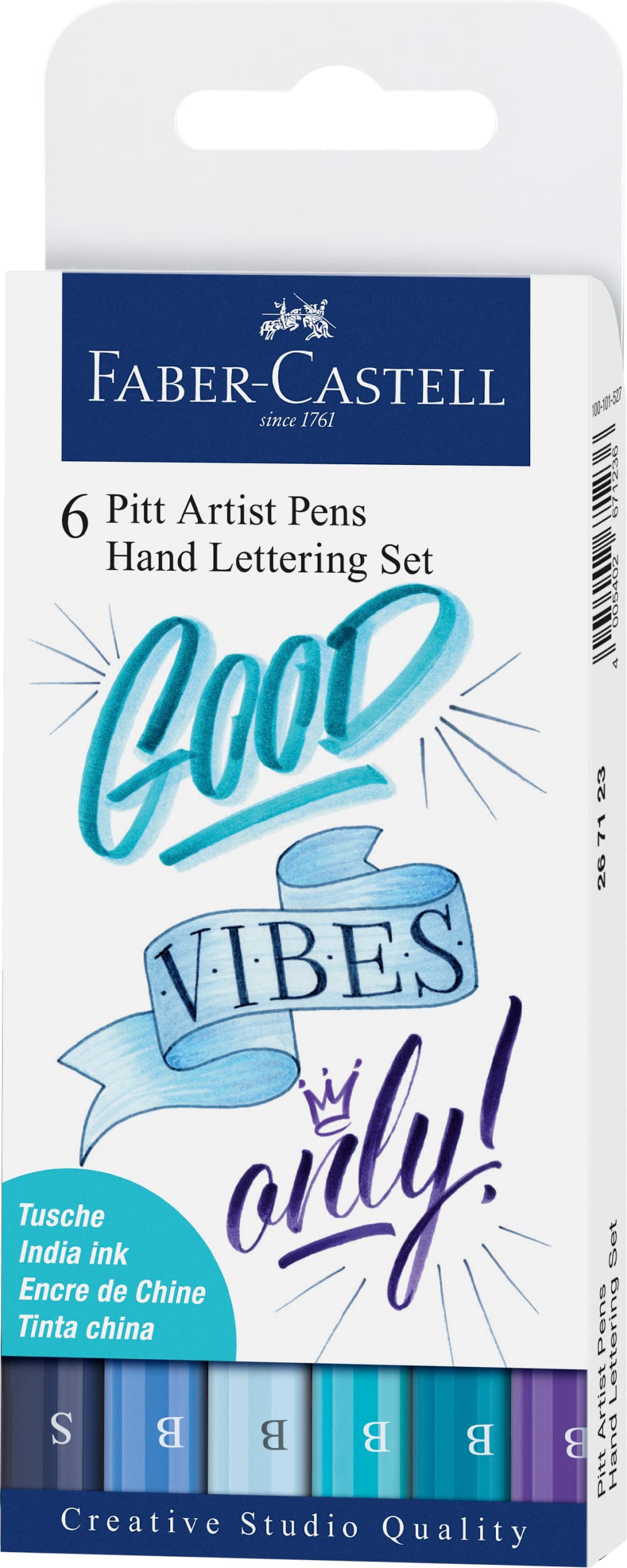 Faber-Castell Pitt Artist Pen Hand Lettering Set of 6 - Blues