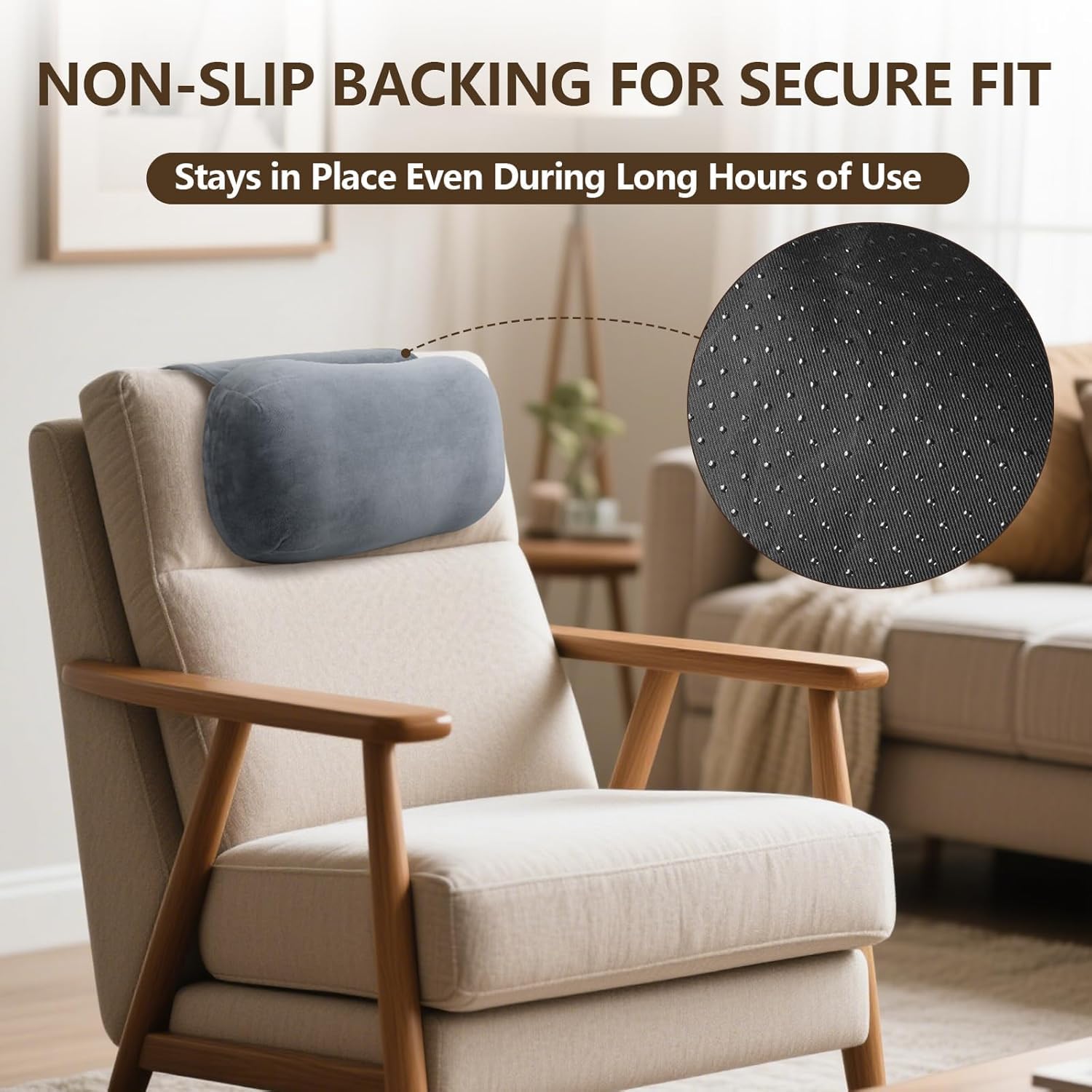 Cuscino ergonomico per sedia a sdraio, cuscino in memory foam antiscivolo, supporto per chi dorme sul fianco, cuscino da bagno per collo e testa con tasca, viaggio per dolori al collo e alle