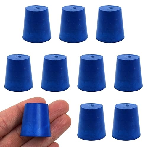 Miniatura 1 de EISCO Paquete de 10 tapones de neopreno, sólidos – ASTM – Tamaño: # 0.118-0.709 in parte inferior, 0.945 in superior, 0.984 in de longitud –