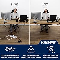 Vista 6 de Cable Management net - Under Desk Wire Management - Flexible Under Desk Cable Management Tray Black