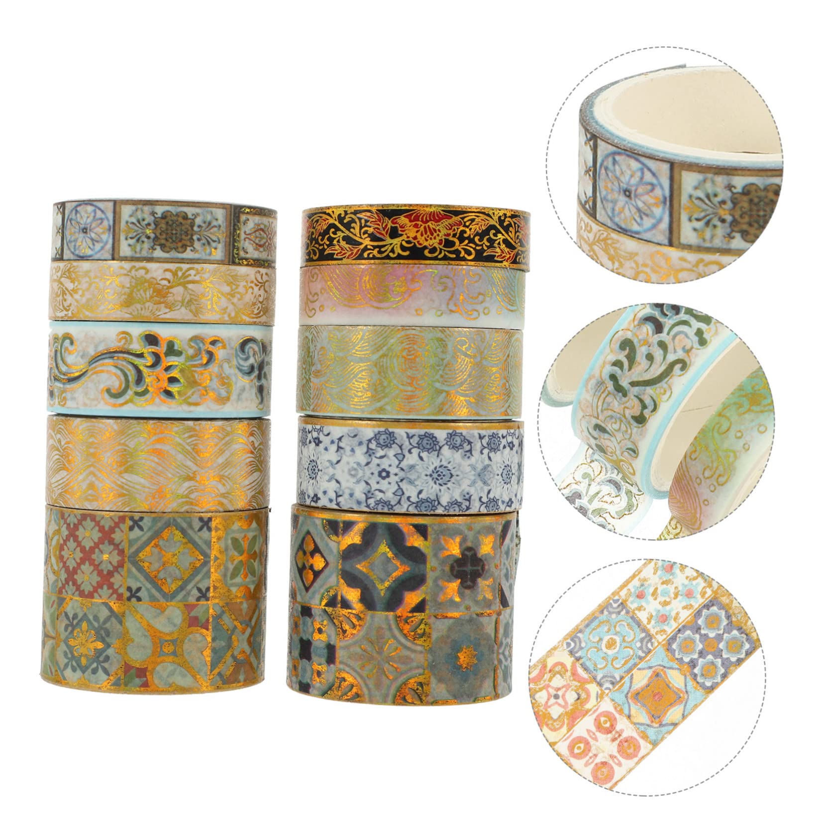 STOBOK 30rollos Cinta Decorativa De Washi Diseño De Gilding Para Scrapbooking y Manualidades Para Planificadores y Diarios