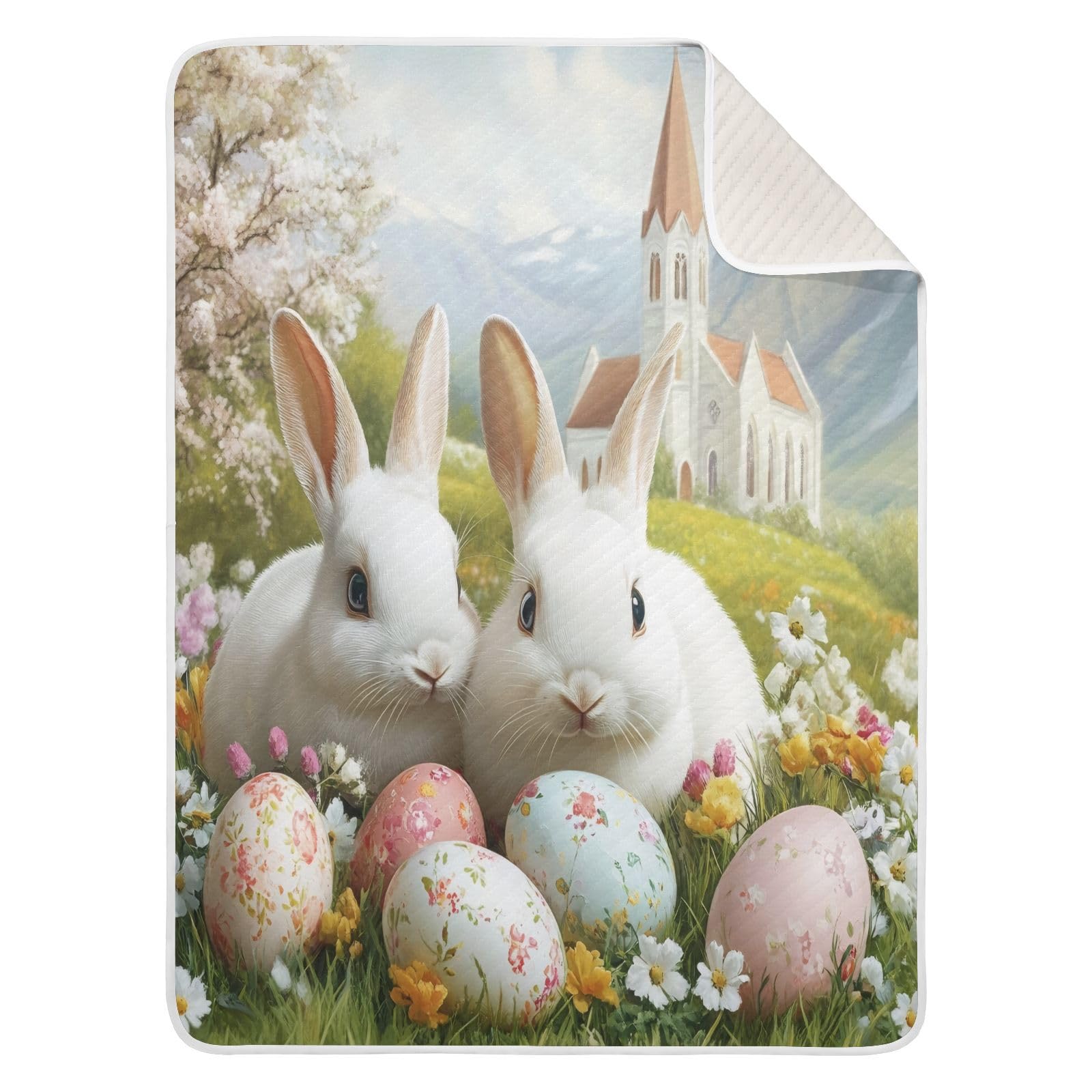 Burbuja Bunnys Eggs Baby Blanket for Boys Girls, Nursery Soft Warm Swaddling Receiving Baby Blankets, 30x40 in Toddler Blanket