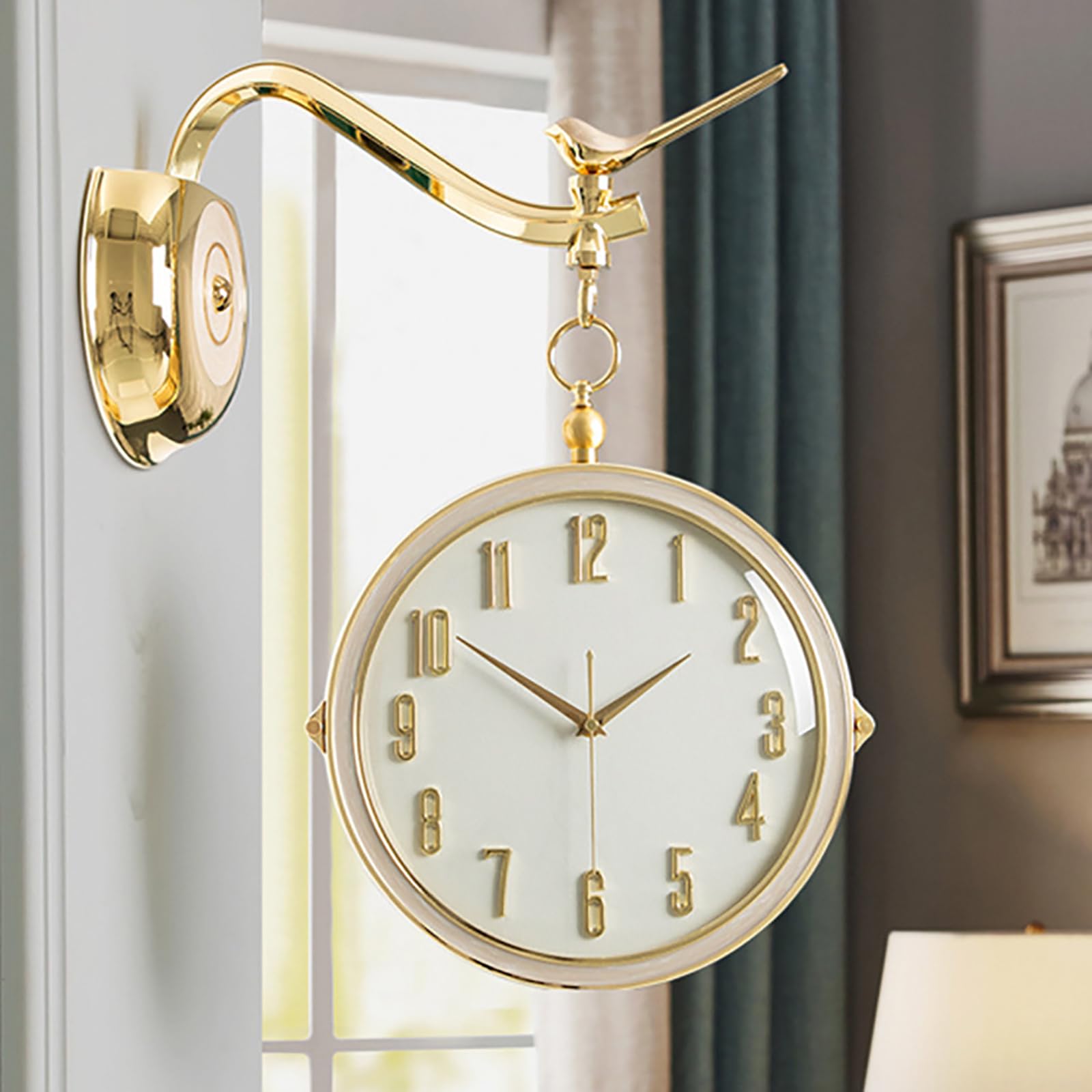 vintage wall clock / ゴールド 掛時計 ウォールデコ European Style Decorative Retro Gold Wall Clock, Quality Quartz
