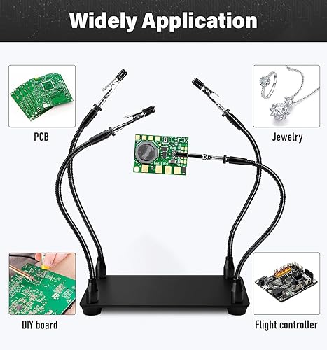 Miniatura 8 de Estación de soldadura de manos de ayuda, herramienta de soldadura de tercera mano, 4 brazos flexibles, manos de ayuda para reparación electrónica,