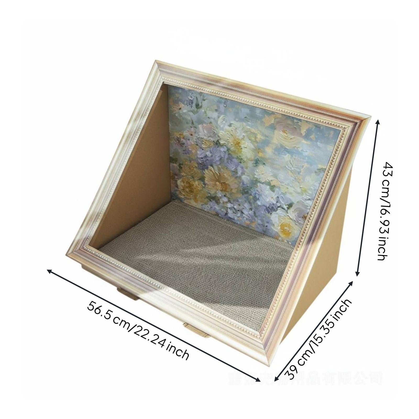 Griffoir pour Chat Cadre Peinture Ancienne Lounger Grattoir Lit Repos Carton Ondulé Robuste Deux Fonctions Surface Dense Confort Sécurisé Décoratif, Chat Peinture À L Huile