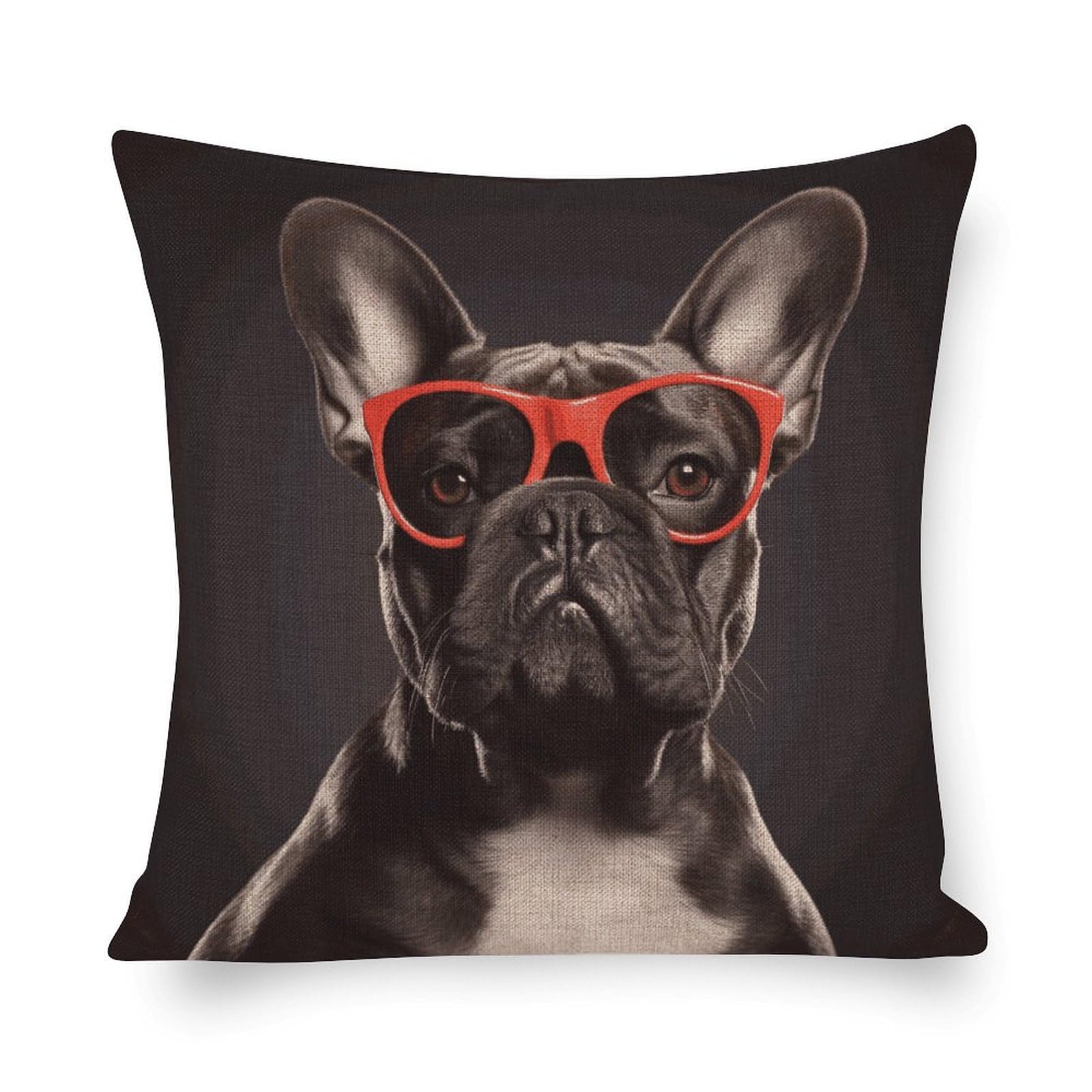Housse de coussin bouledogue français taie oreiller carrée canapé lit salon décoration extérieure