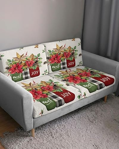 Miniatura 3 de Fundas de cojín elásticas para sofá, diseño de flores rústicas, seccionales, individuales, en forma de L, T, protector de muebles con parte inferior