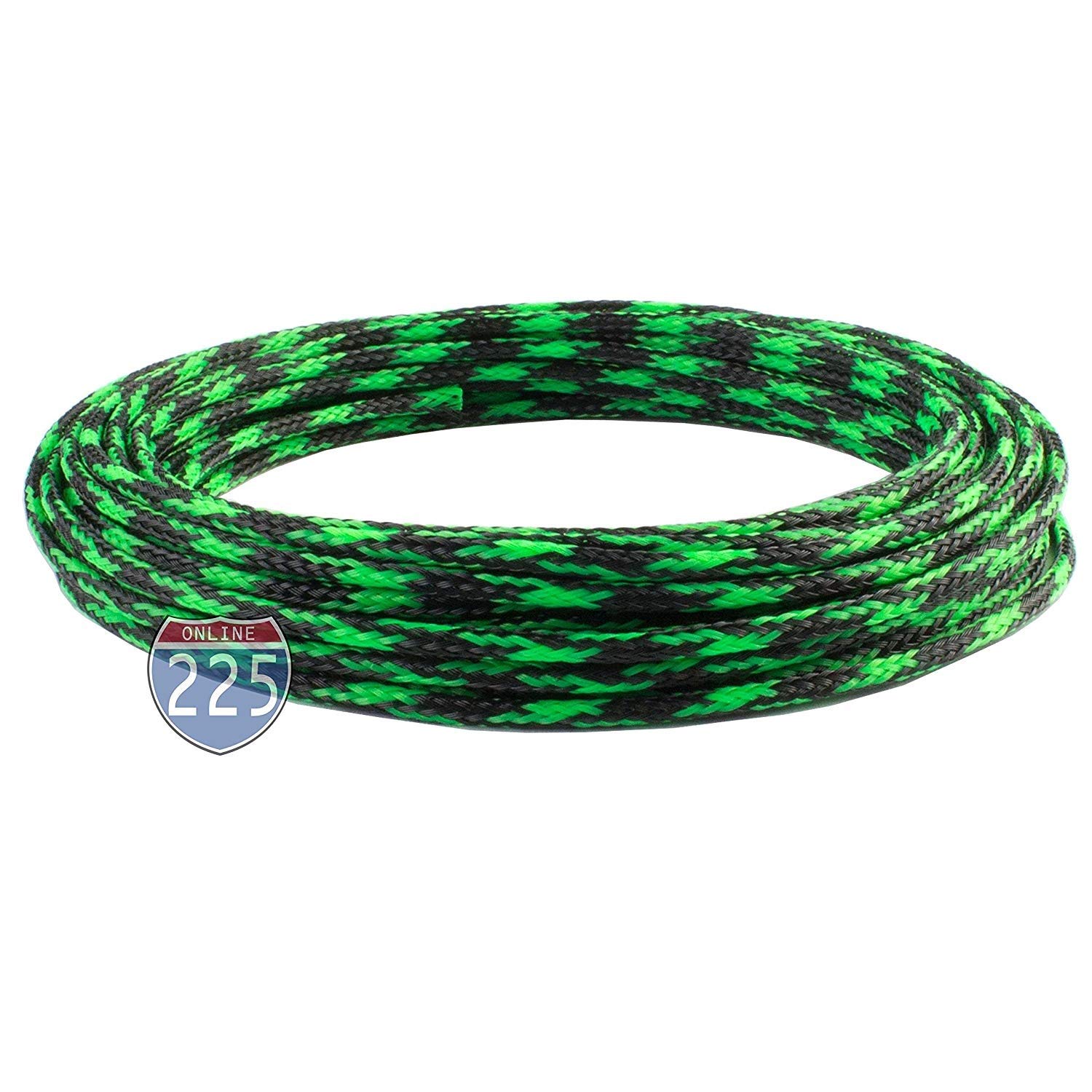 10 FT 3/8" 9mm Black Green Expandable Wire Cable Braided Sleeving Sheathing Loom Tubing US — view 2
