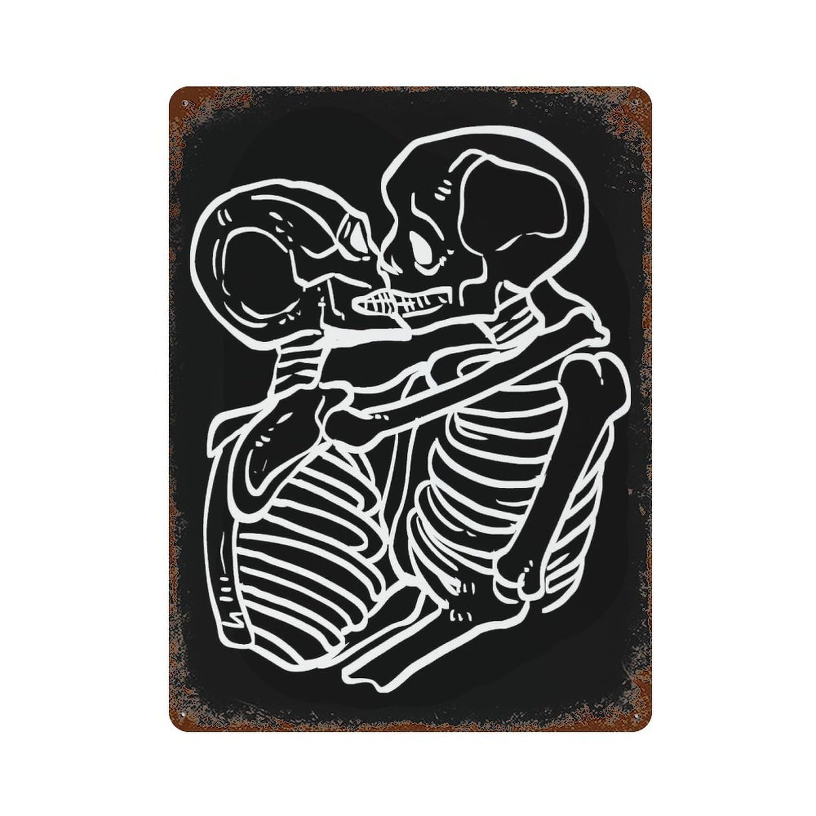 Lesbian Skeleton Gay And L Vintage Rust Metal Sign 15.7"x11.8", Retro Wall Decor for Garage, Pub Or Kitchen