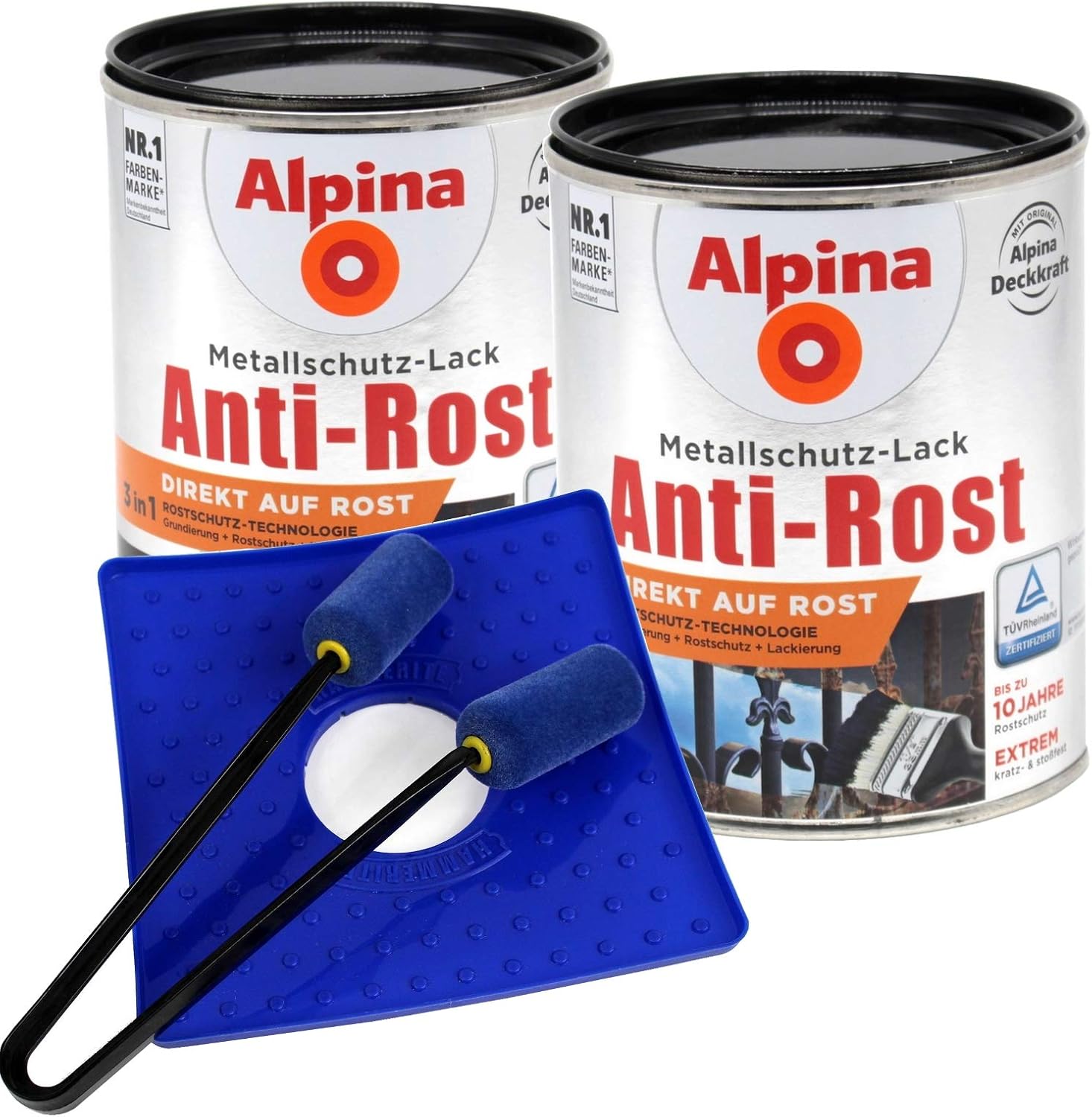 Alpina 3in1 Metallschutzlack in Matt Glänzend Hammerschlag oder