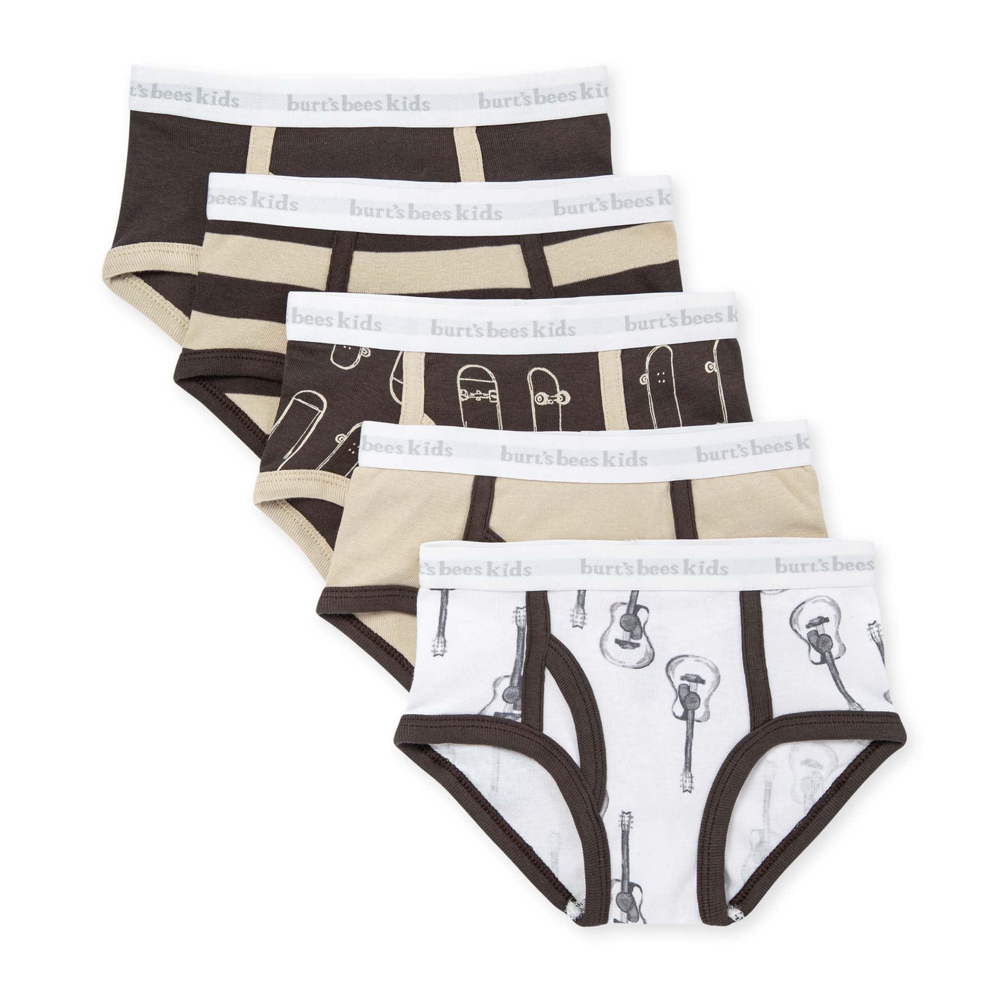 Burts Bees Baby Boys Underwear Set - Breathable 100 Organic Cotton Undies Pack of 5 for Toddler 2T