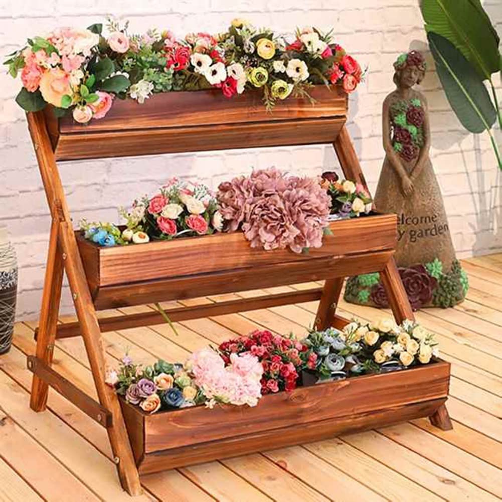 Hochbeet Vertikal 3-stöckig - Stapelbarer Pflanzenturm Mit Rädern Für Balkon