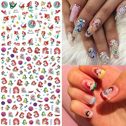 Miniatura 2 de 4 hojas de calcomanías de dibujos animados para arte de uñas, lindas calcomanías de uñas Kawaii 3D, calcomanías de uñas de diseño de anime 3D,