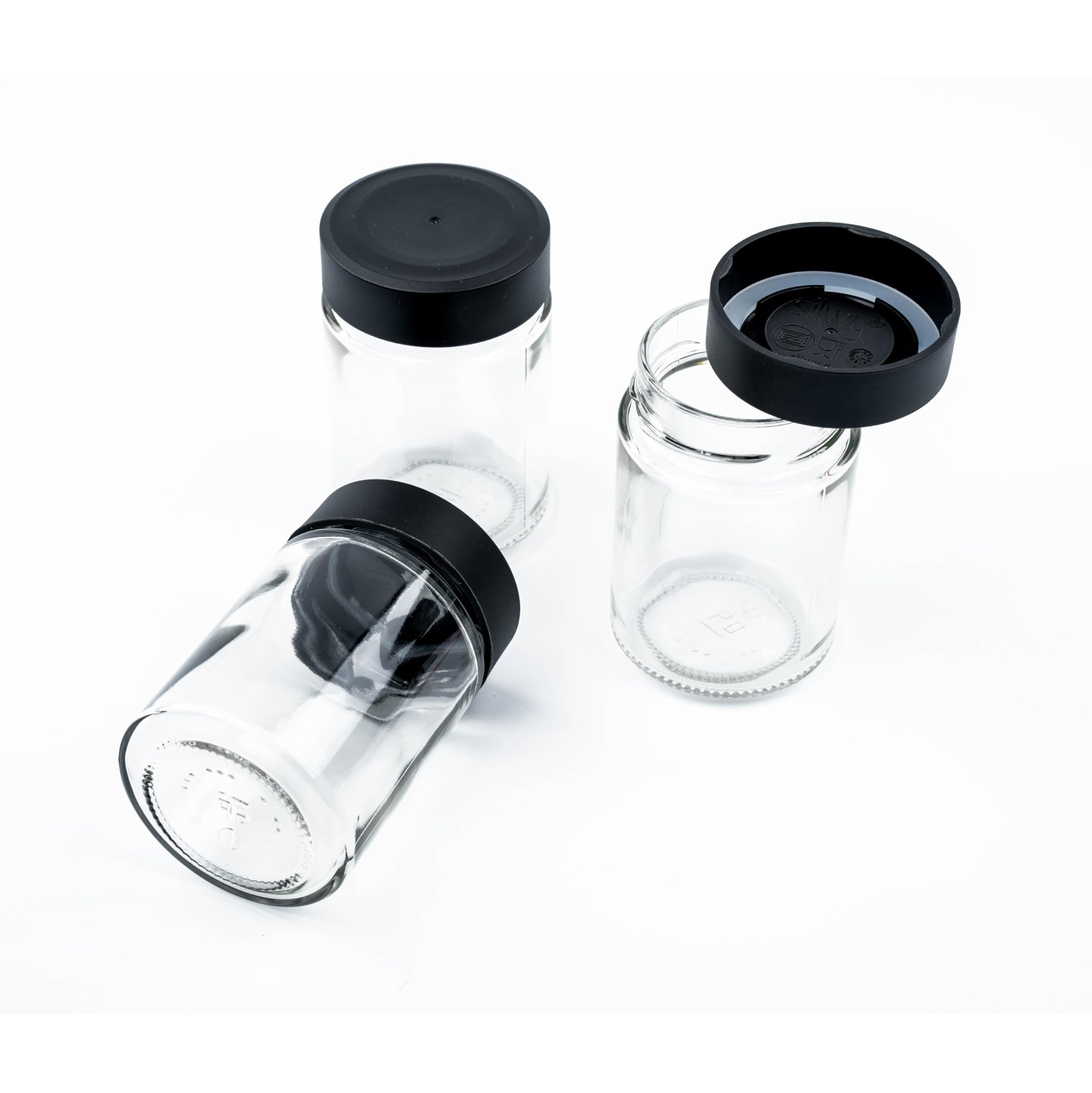 silwy® Feinkost-Magnetgläser 3er-Set (BLACK & CLASSY 192ml)