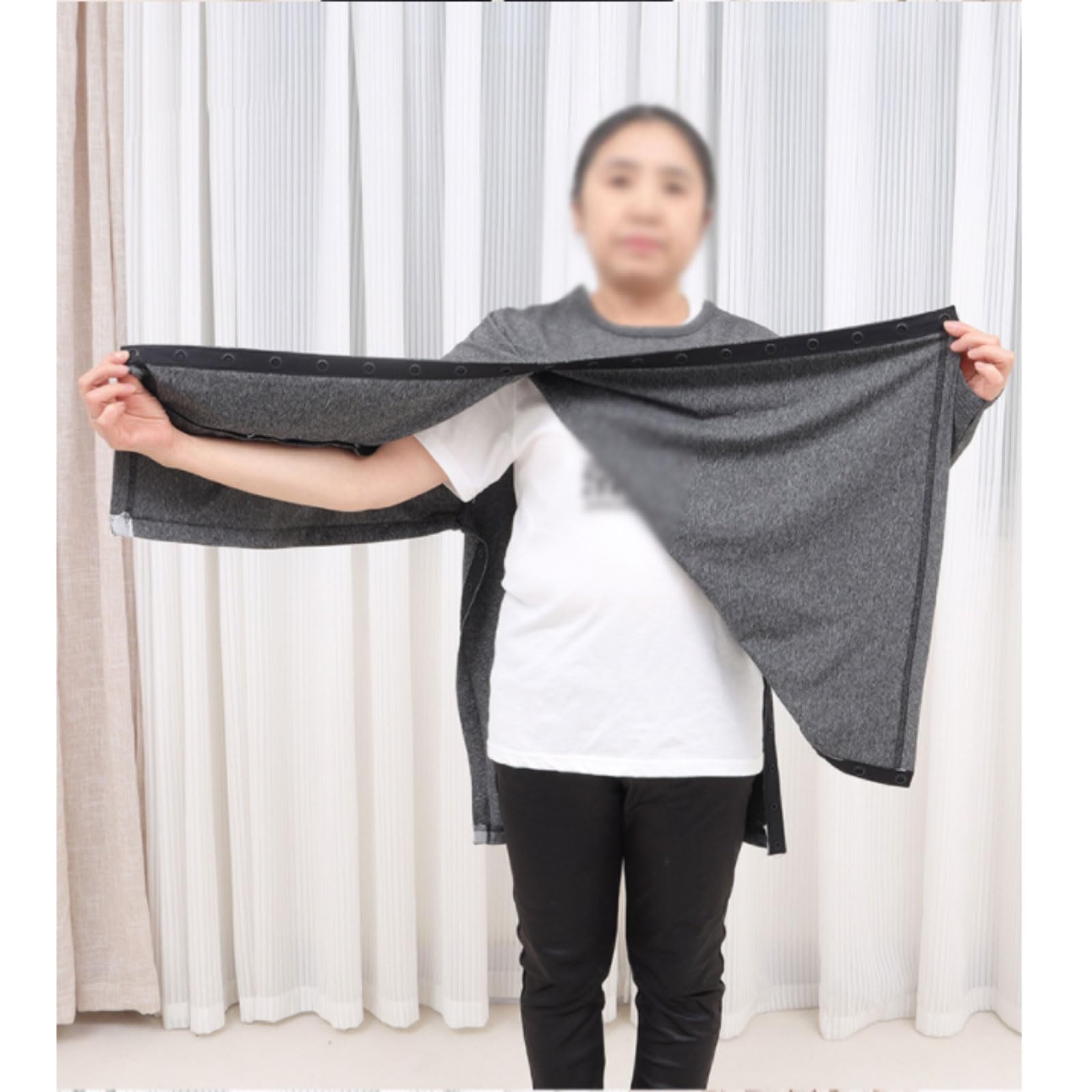 Costume da infermiera Camicie unisex a maniche lunghe per pazienti Abiti da allattamento in cotone Camicie ospedaliere post-operatorie Aiuto infermieristico per uomini anziani Donne riutilizzabili
