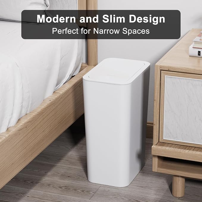N. NETDOT 3 Pack 3 Gallon Small Trash Can con Tapa, Cubo de Basura para Baño miniatura 4