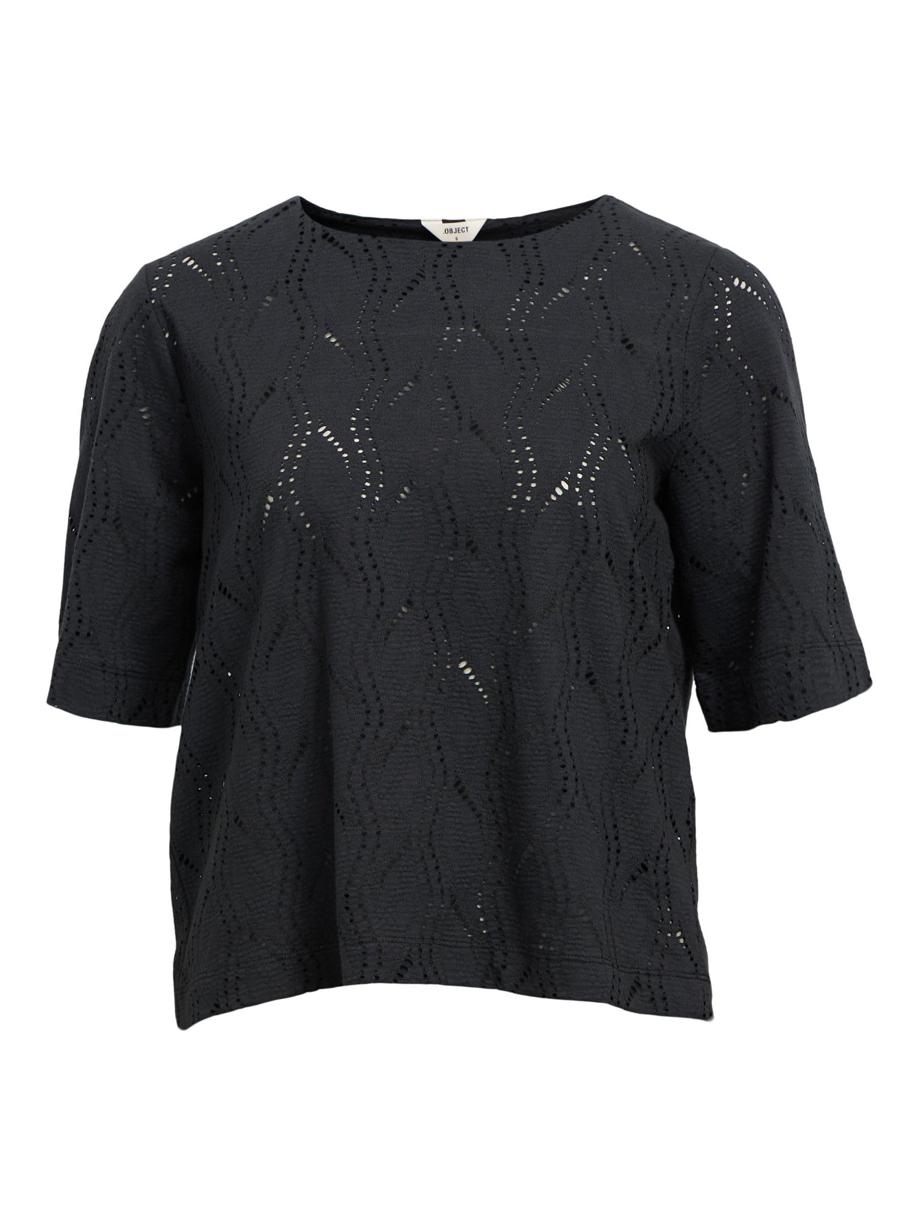 Objava 2/4 Lo O-Neck Top Noos, czarny, M