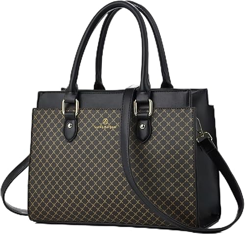 Miniatura 16 de KURGOOL Bolsos de mano para mujer, bolso de mano de cuero de moda de doble tono, bolso de mano de diseñador bolso de hombro bolso de mano con asa