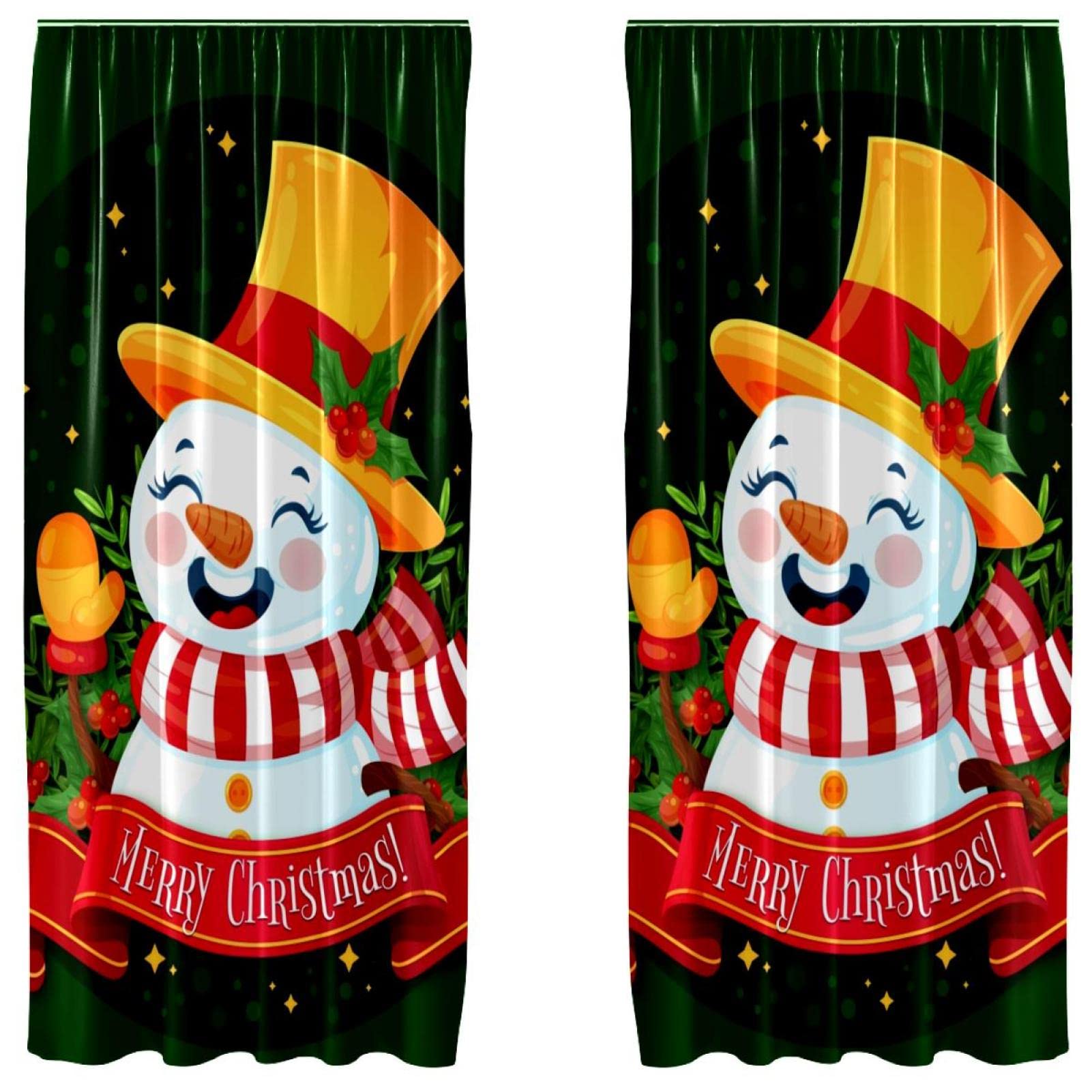 Rideau occultant bonhomme de neige drapé thermique noël 140x213