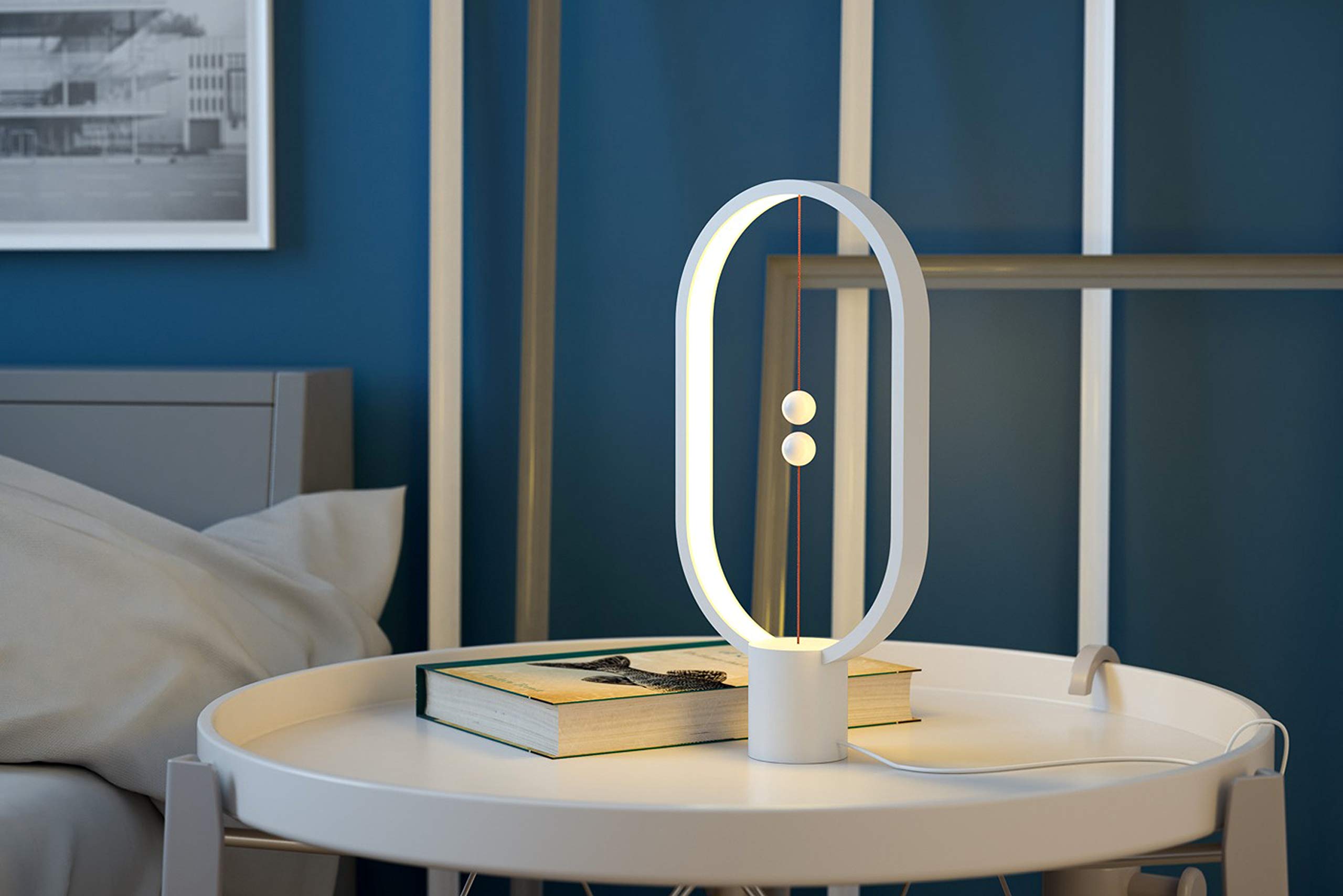 lonwing Heng Lampe SMART Balance Magnet Lenker Radaufhängung Schalter warmes Licht USB-Port Cafe Schlafzimmer Lesen family-specific Creative Beleuchtung Night Lights Modern schwarz