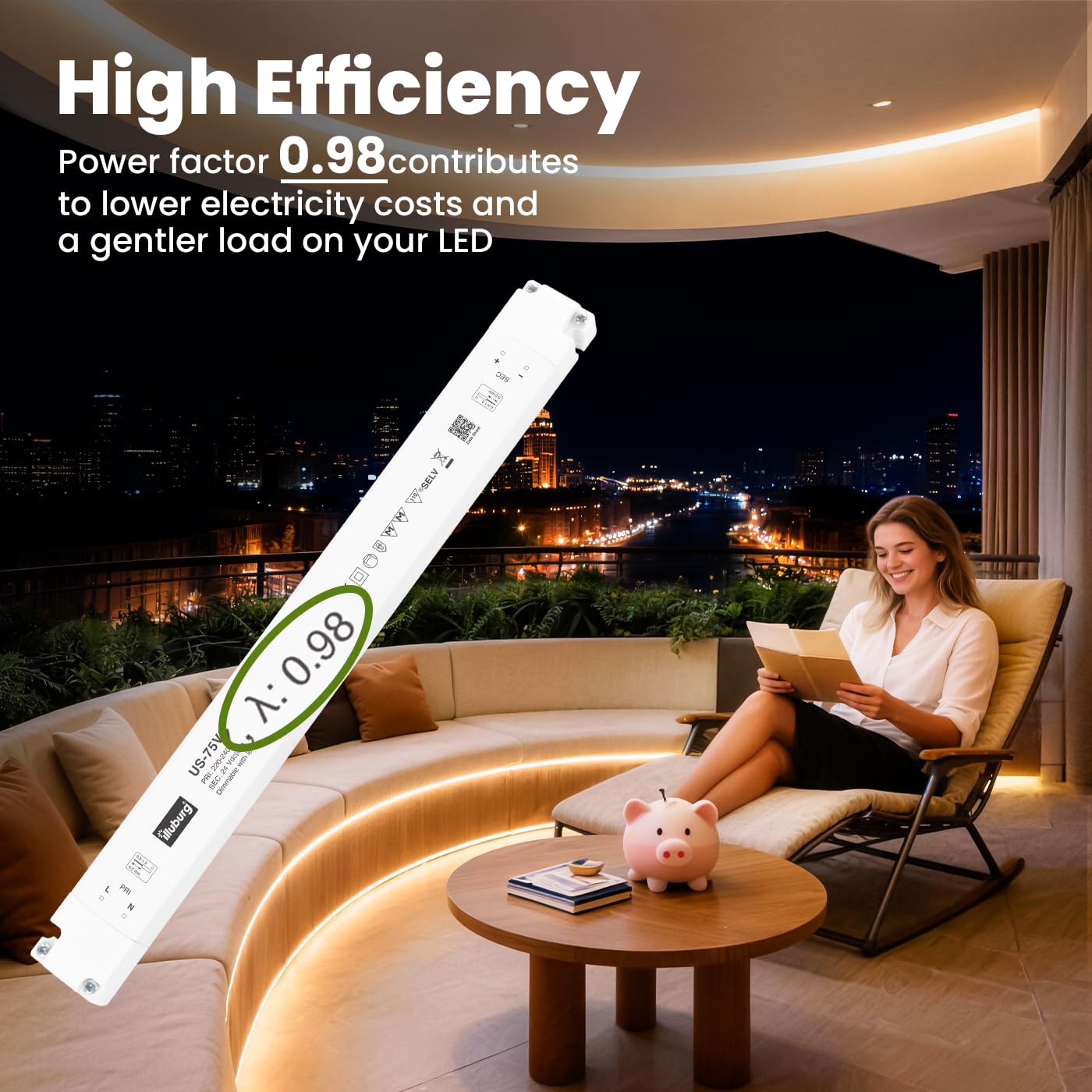 Trasformatore LED 24V 15W - 75W Dimmerabile TRIAC Sottile per LED Strisce Lampadine LED Alimentatore Driver