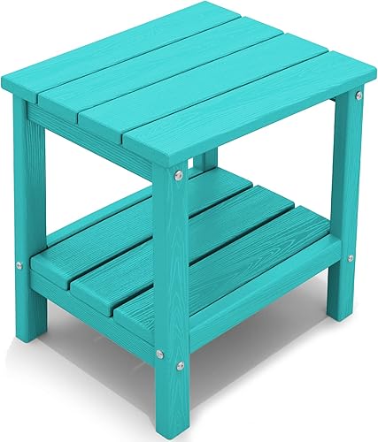 KINGYES Mesa auxiliar doble, mesa auxiliar Adirondack- Aruba