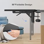 Suptek Clamp-on 9.5 x 23.6 extendeur de bureau inch, support de poignet, plate-forme pliable de plateau de clavier, approprié pour les bureaux, noir, DSF3LB