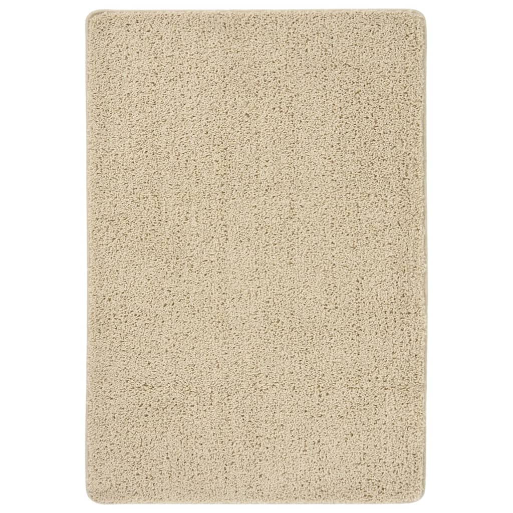 Tapis shaggy crème 160 x 230 cm grand format poil long doux salon