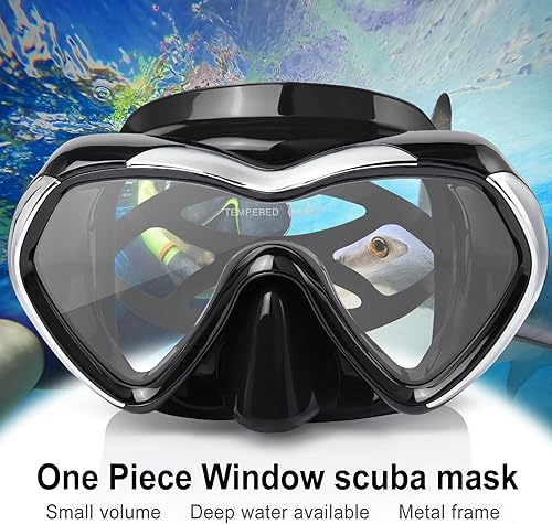 Miniatura 2 de Máscara de buceo antivaho, gafas de esnórquel panorámicas, espejo para adultos, gafas de natación de una sola lente con cubierta de nariz para